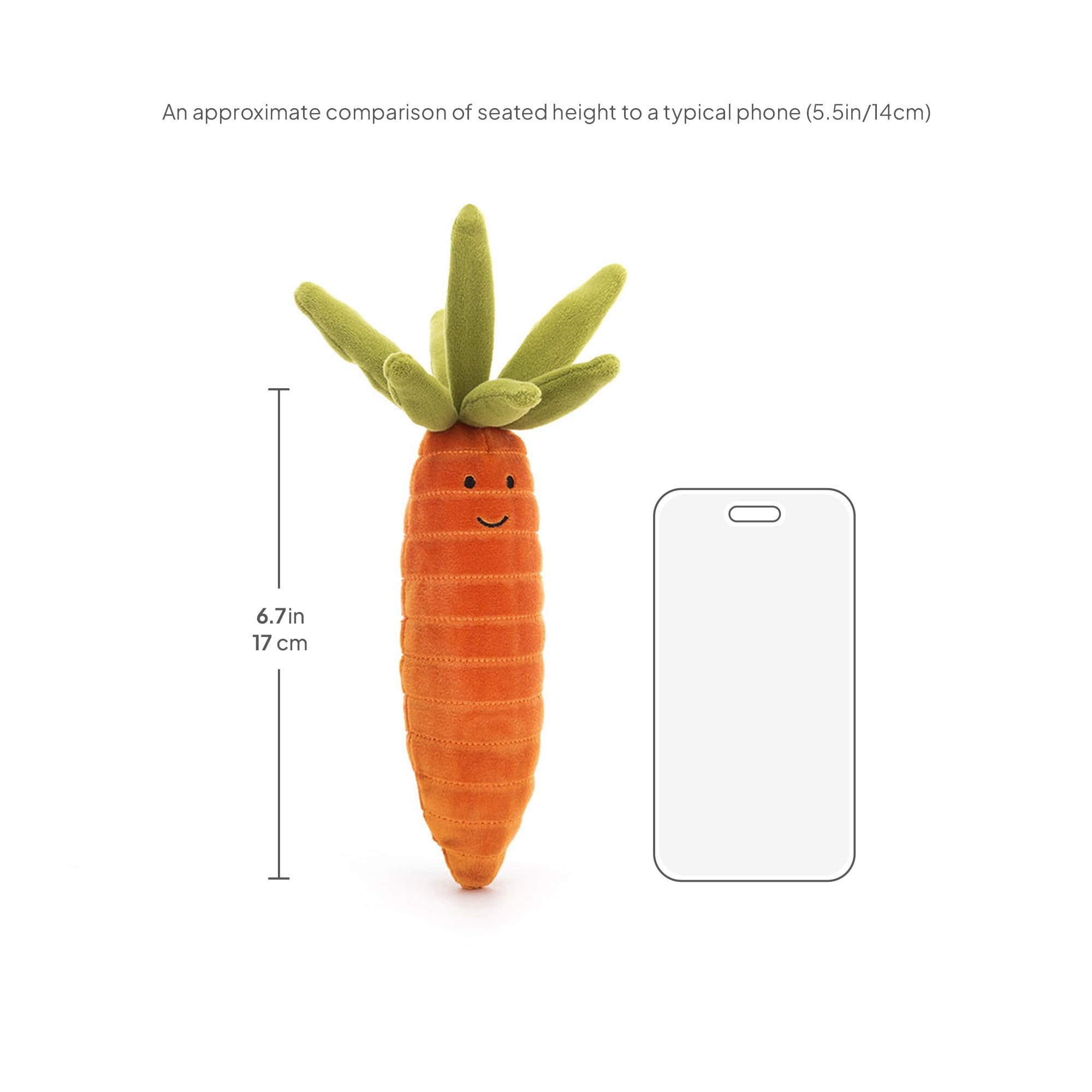 Amazon.co.jp: Jellycat Vivacious 野菜 にんじん ぬいぐるみ 6.5